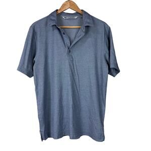 Travis Mathew Men's Medium Heathered Blue Golf Polo Good Used Condition